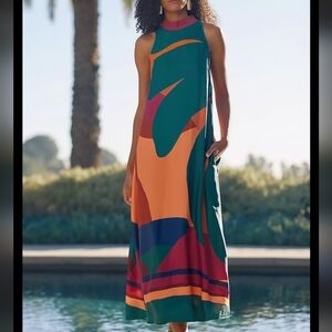 Anthropologie x Farm Rio Halter Maxi Dress Size Large